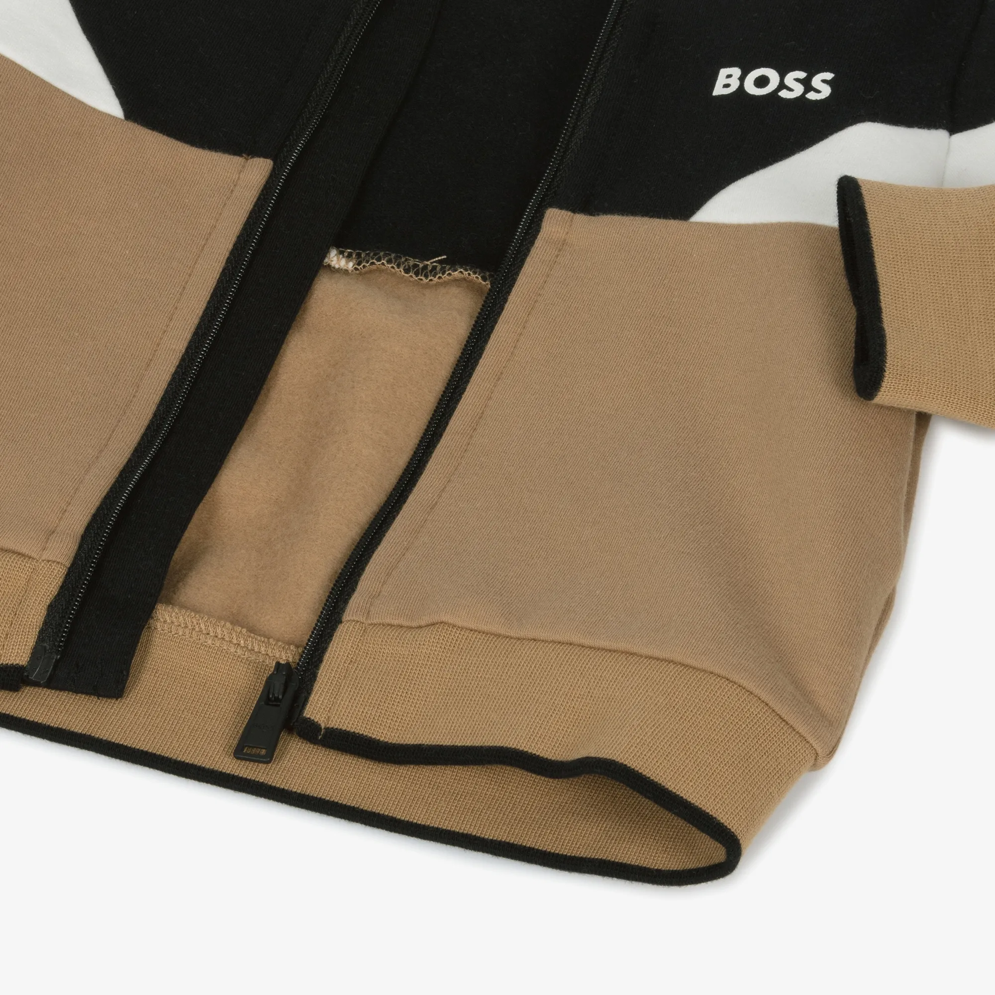 Baby Boys Beige Cotton Tracksuit Set