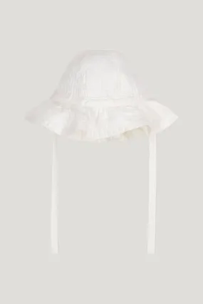 Baby Girls White Textured Sun Hat