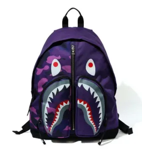 BAPE Color Camo Shark Day Backpack Purple