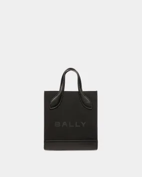 Bar Mini Tote Bag In Black Nylon And Leather