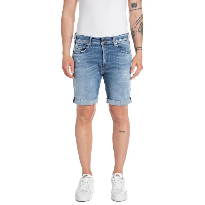 BERMUDA TAPERED FIT Man Medium Blue 