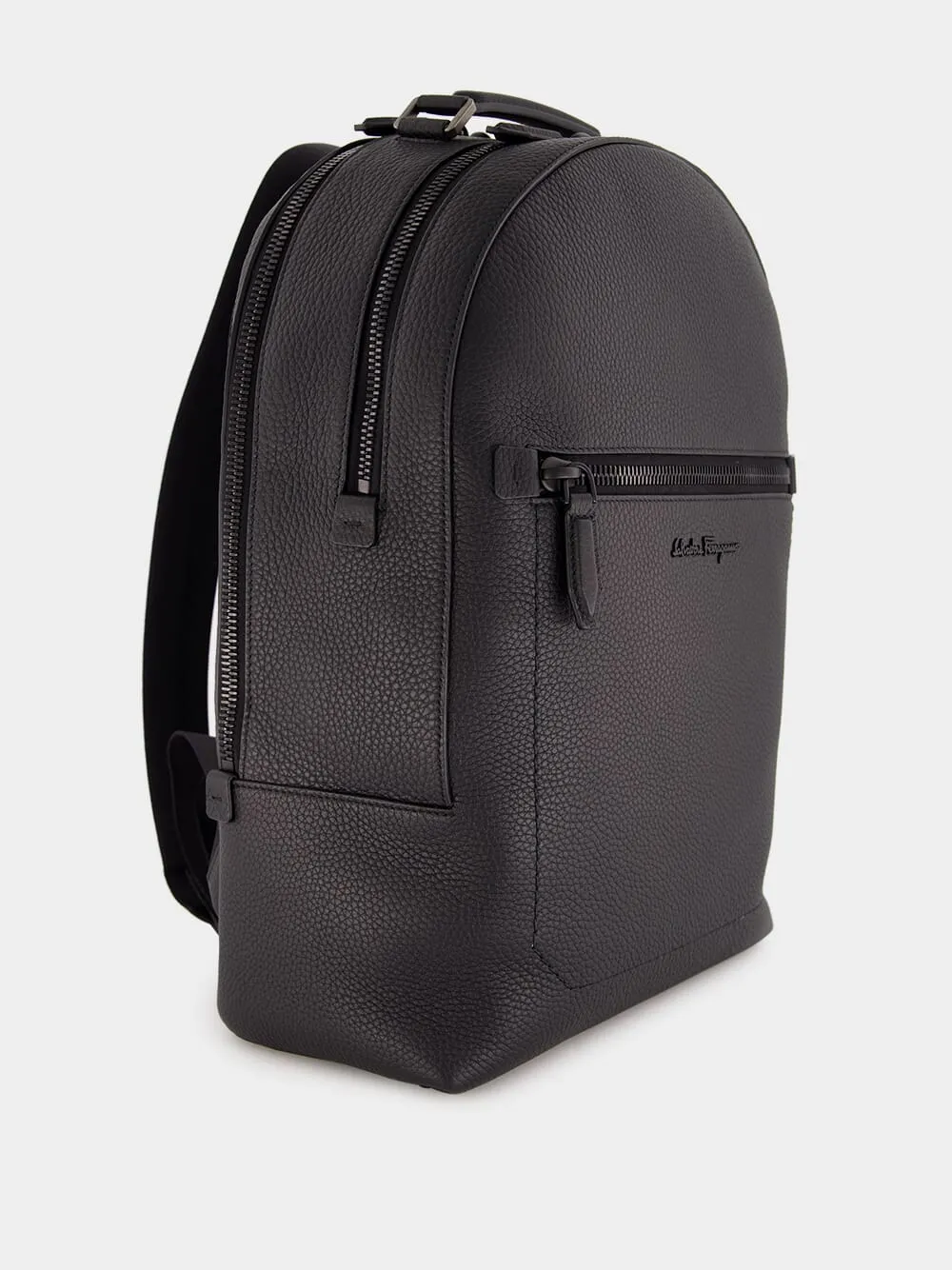 Black Calfskin Leather Backpack