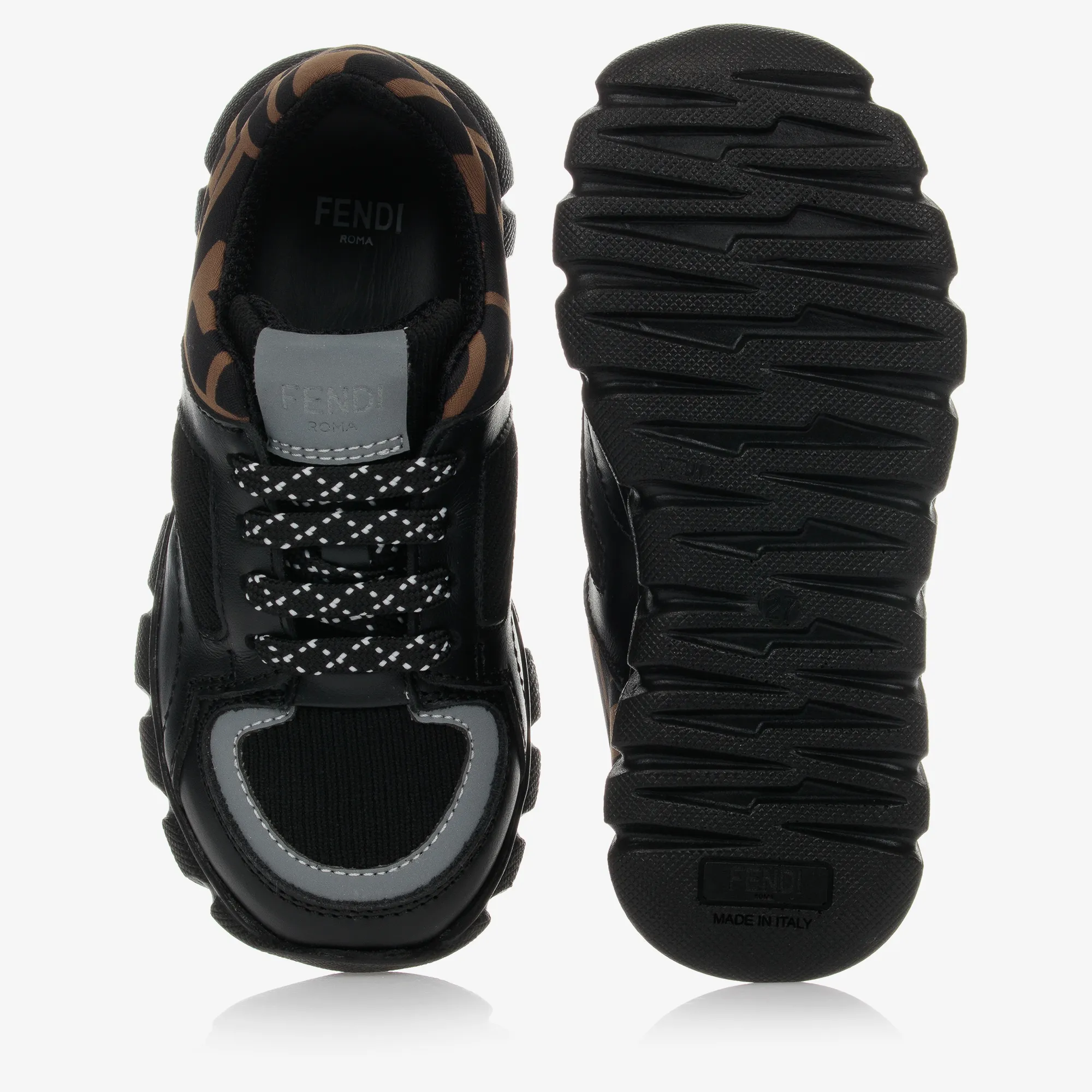 Black FF Leather Trainers