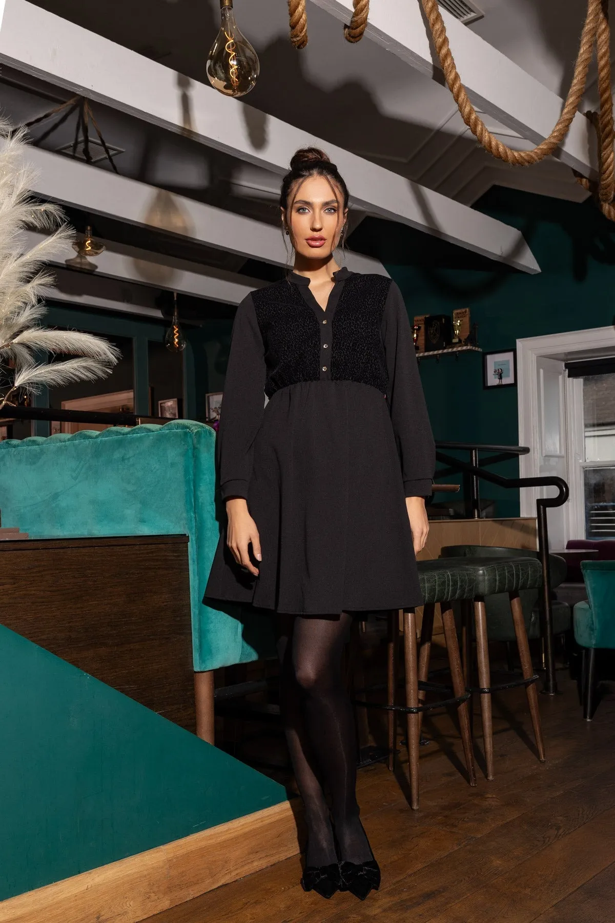 Black Long Sleeve Jennifer Mini Dress