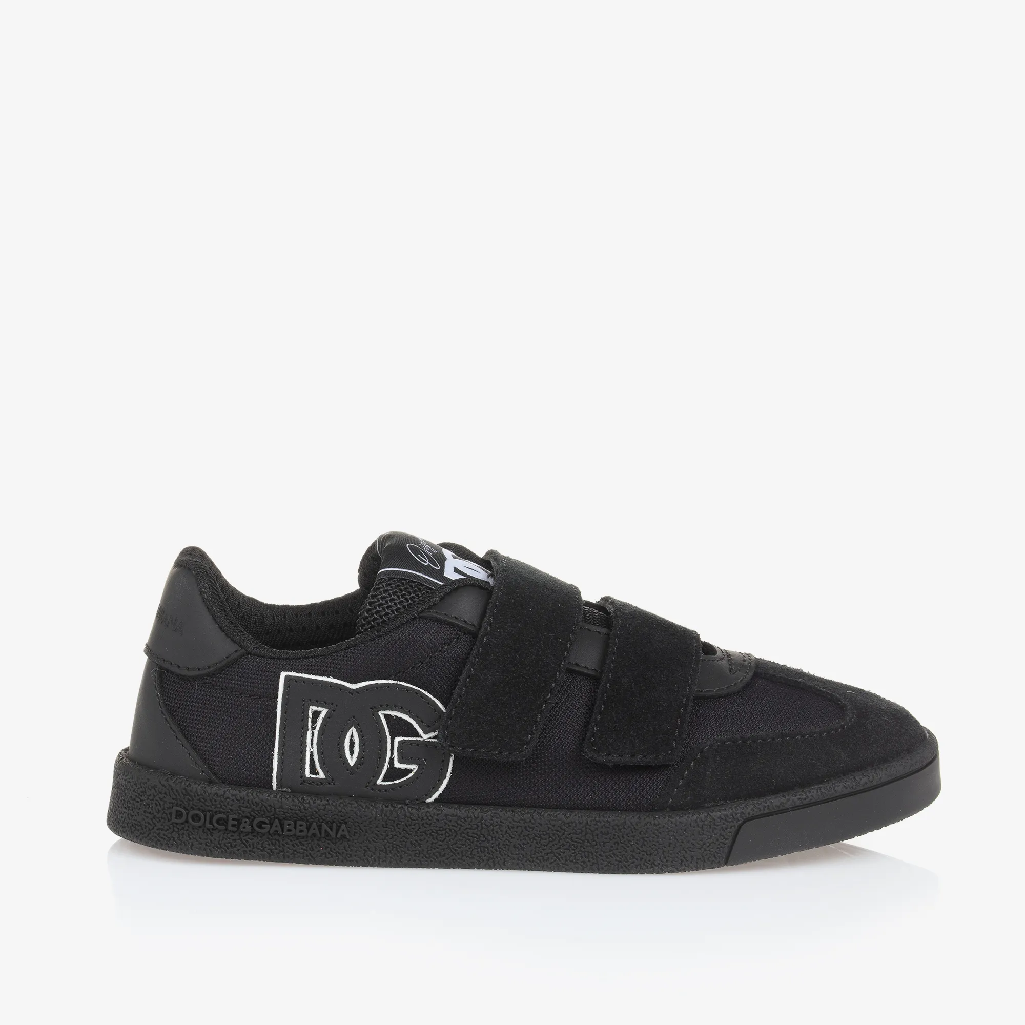 Black Suede Leather & Mesh Trainers