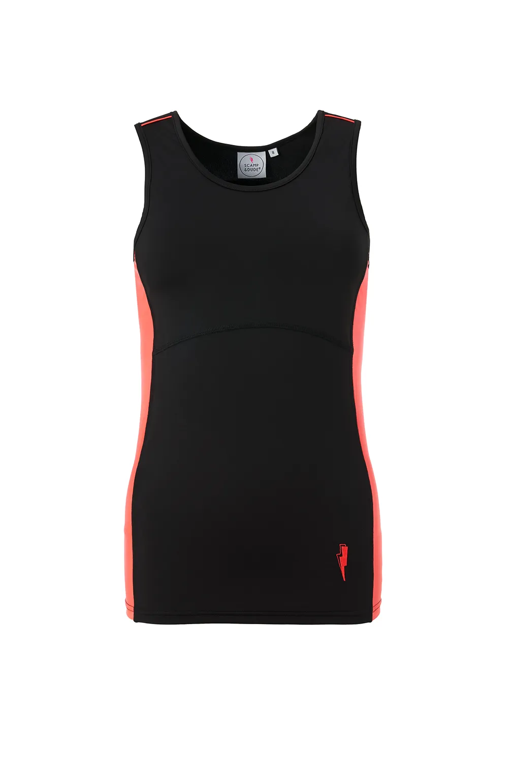 Black with Neon Coral Lightweight Active Vest