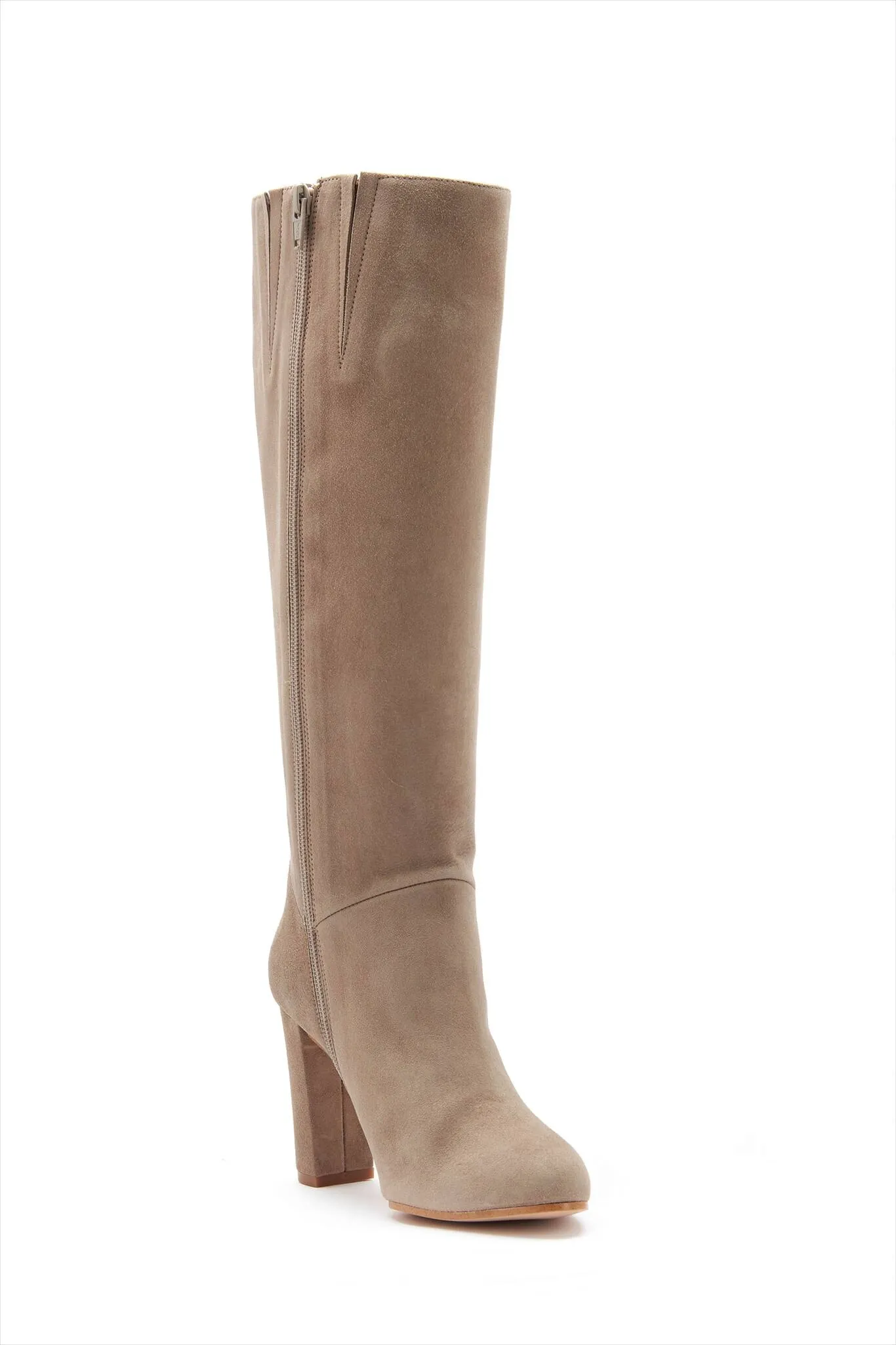 Blake Taupe Suede Zip Knee High Boot
