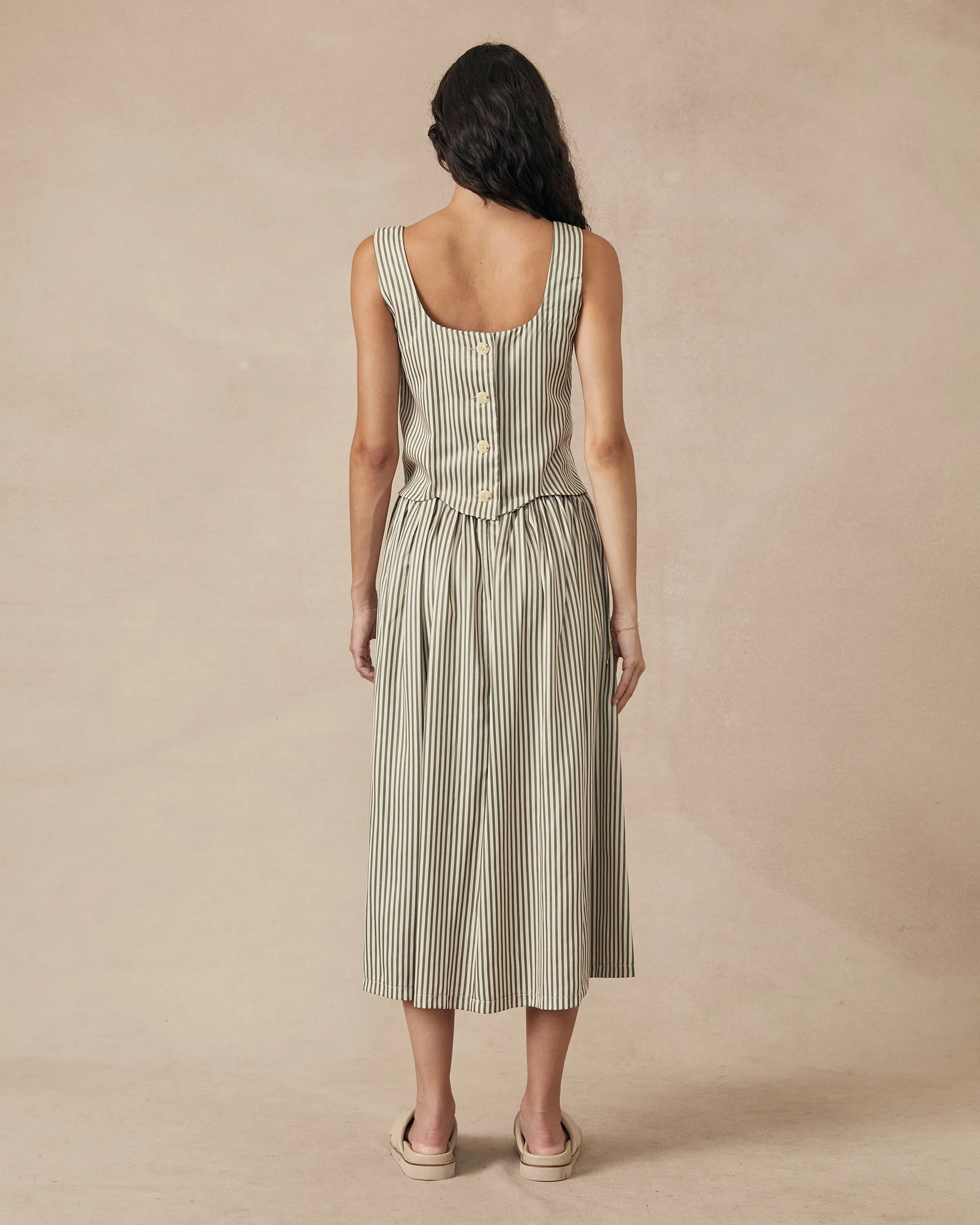 Blossom Skirt Green Stripe