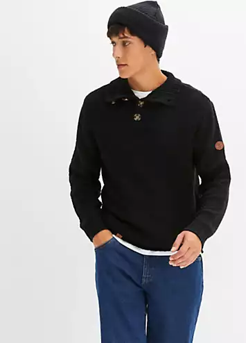 bonprix Button Collar Jumper | Grattan