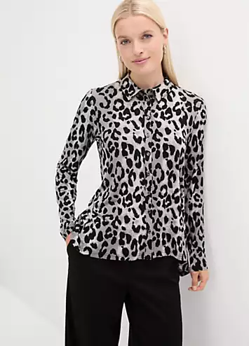bonprix Jersey Leopard Polo Shirt