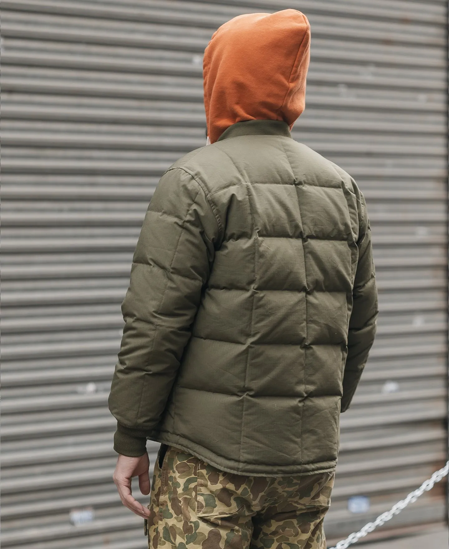 Box Quilted Down Liner Jacket - Olive