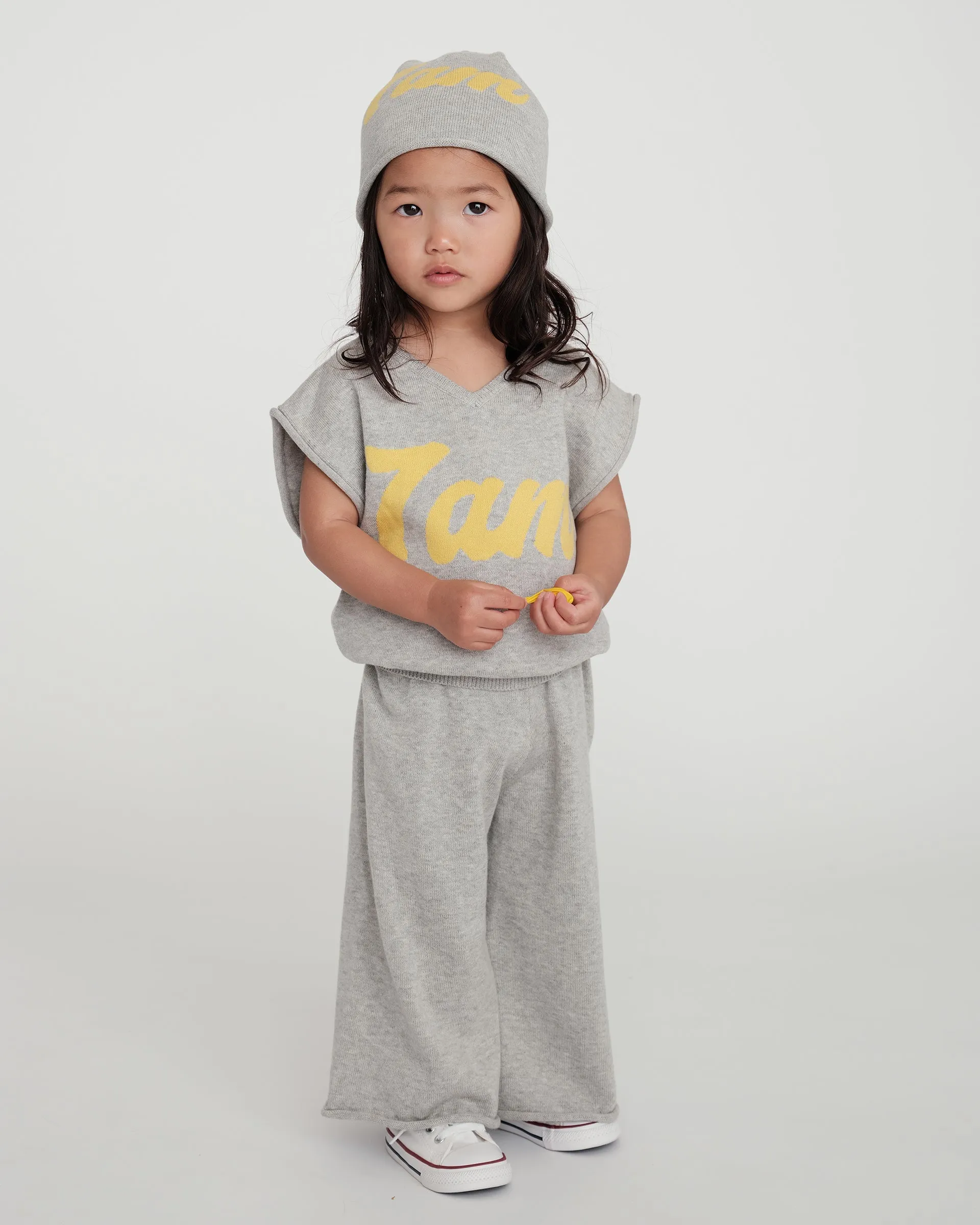 Boxy Cotton Wide Pants | Heather Grey