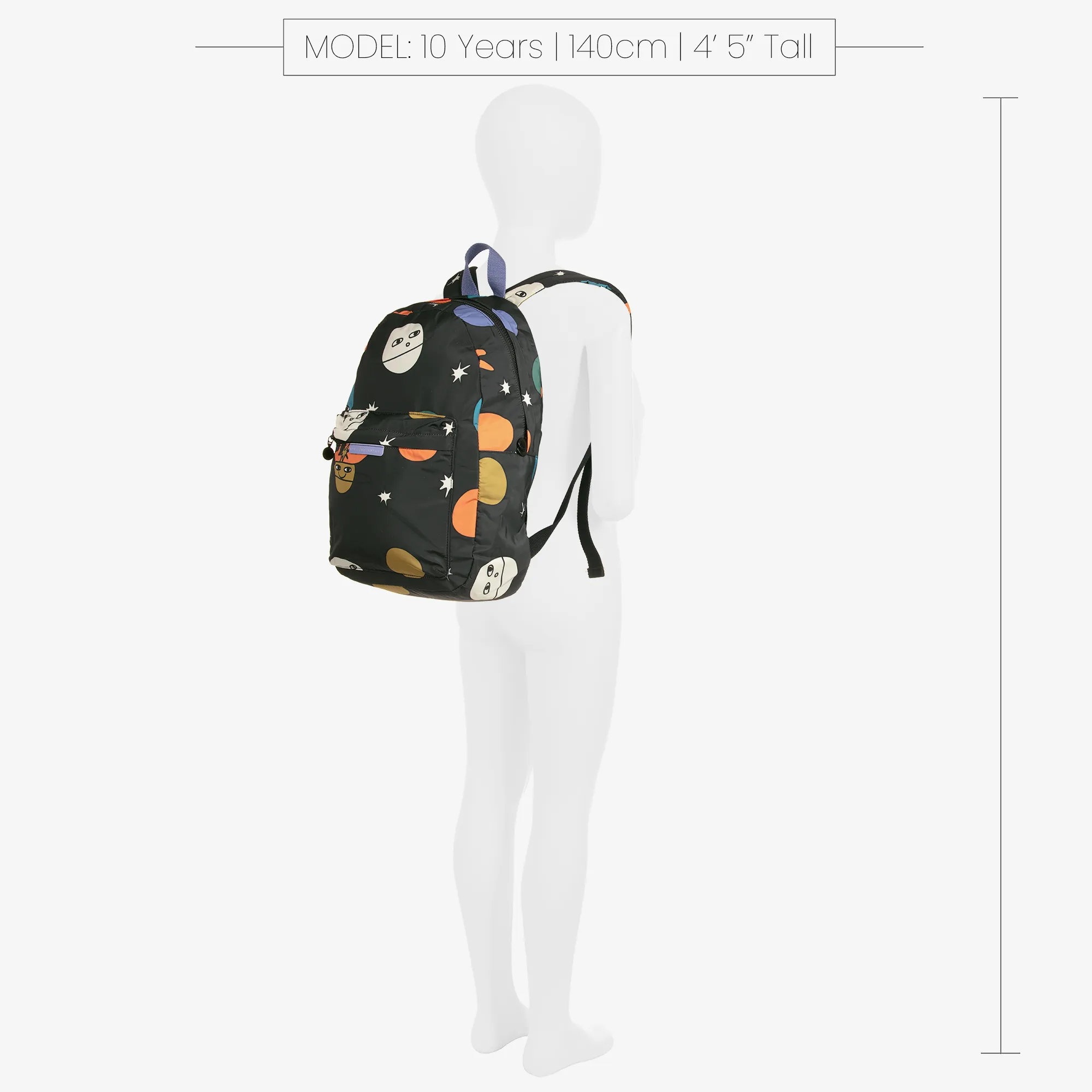 Boys Black Cosmic Print Backpack (42cm)