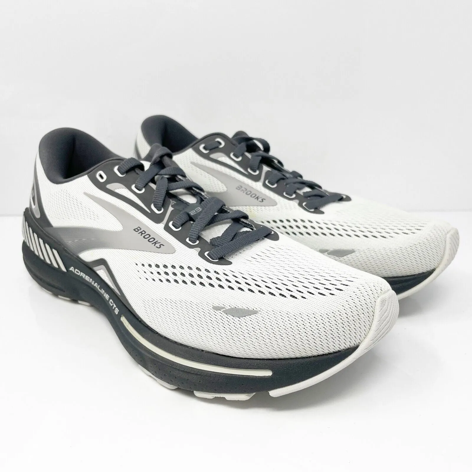 Brooks Mens Adrenaline GTS 23 1103911D065 White Running Shoes Sneakers Size 8.5D