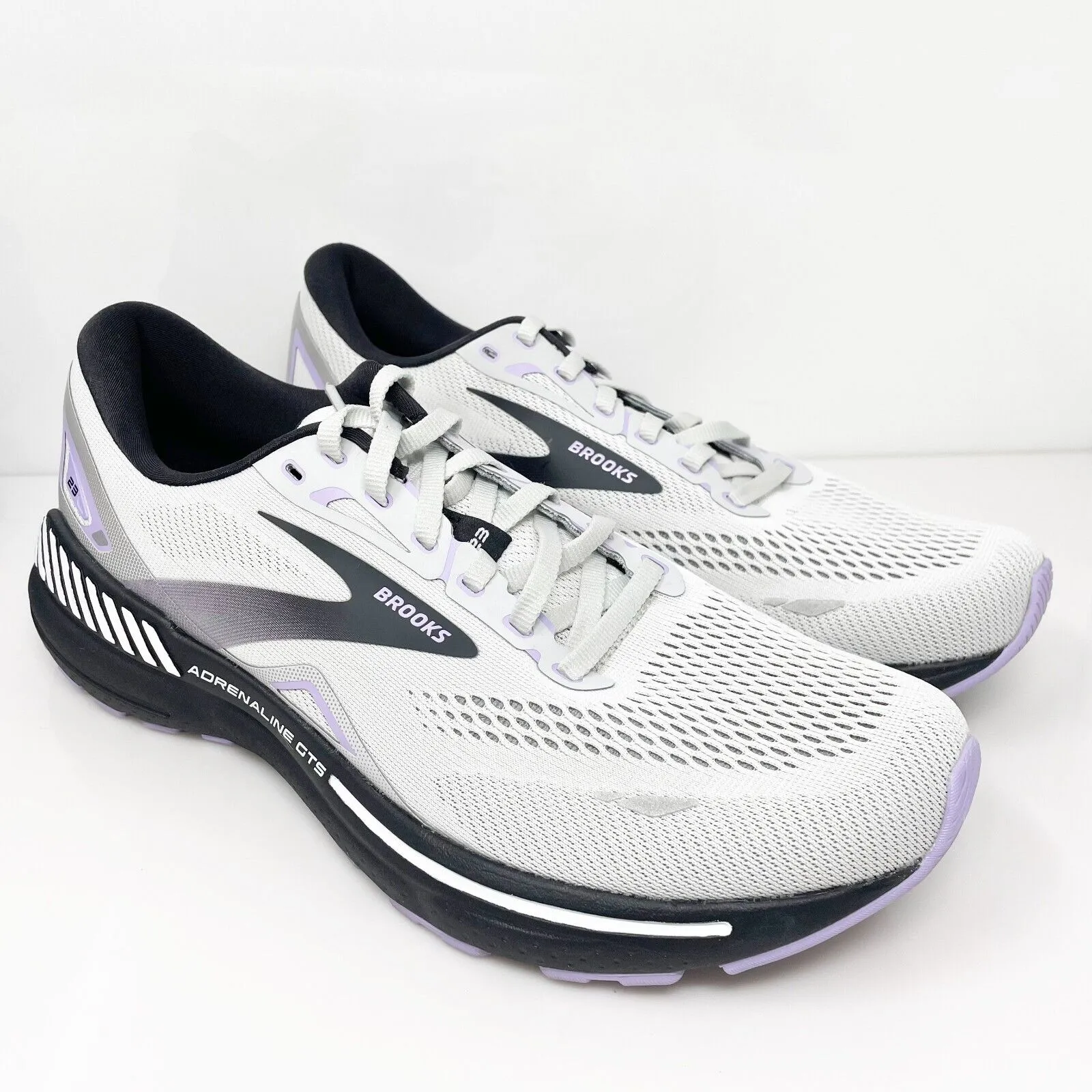 Brooks Womens Adrenaline GTS 23 1203812A039 White Running Shoes Sneakers 12 2A