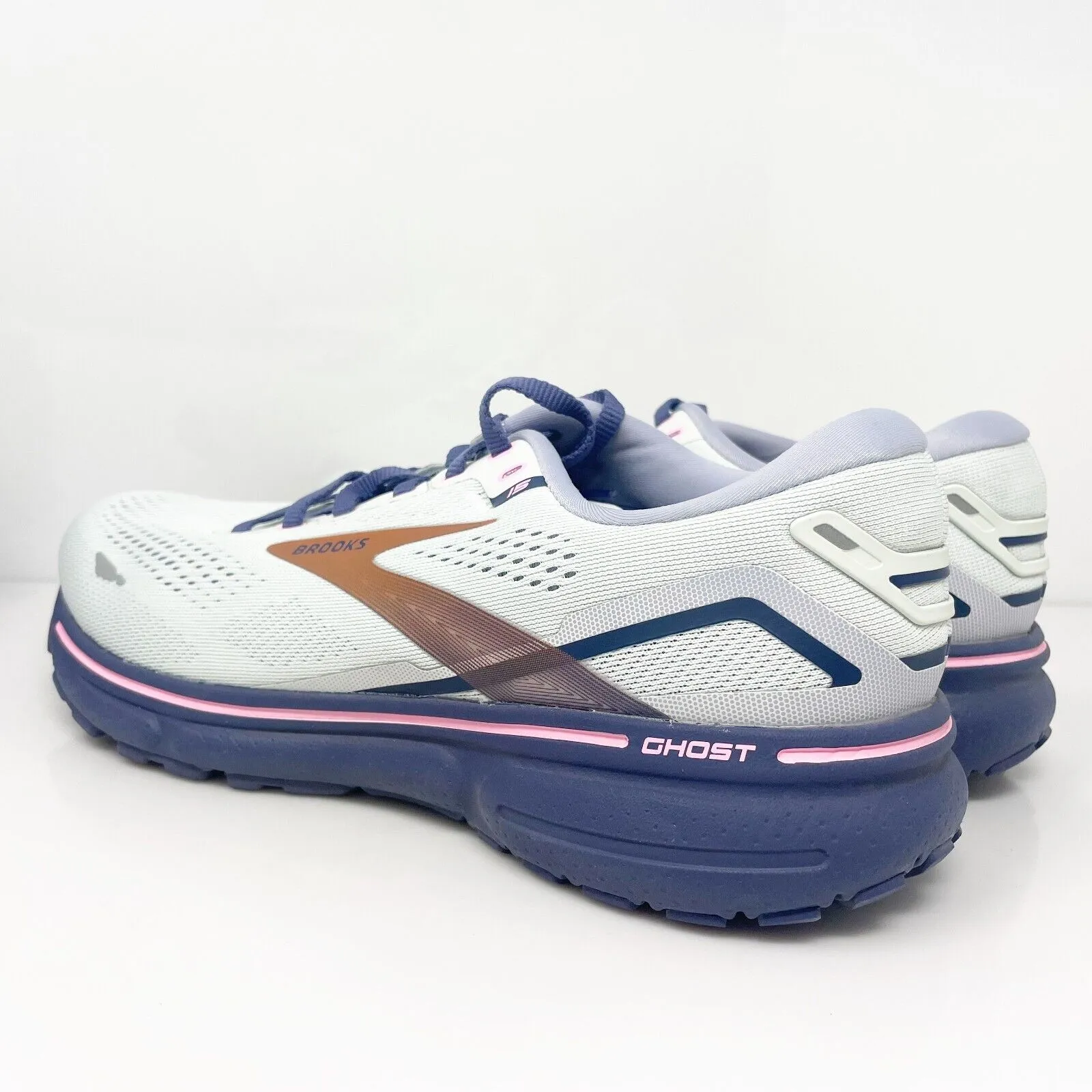 Brooks Womens Ghost 15 1203801B492 White Running Shoes Sneakers Size 9.5 B