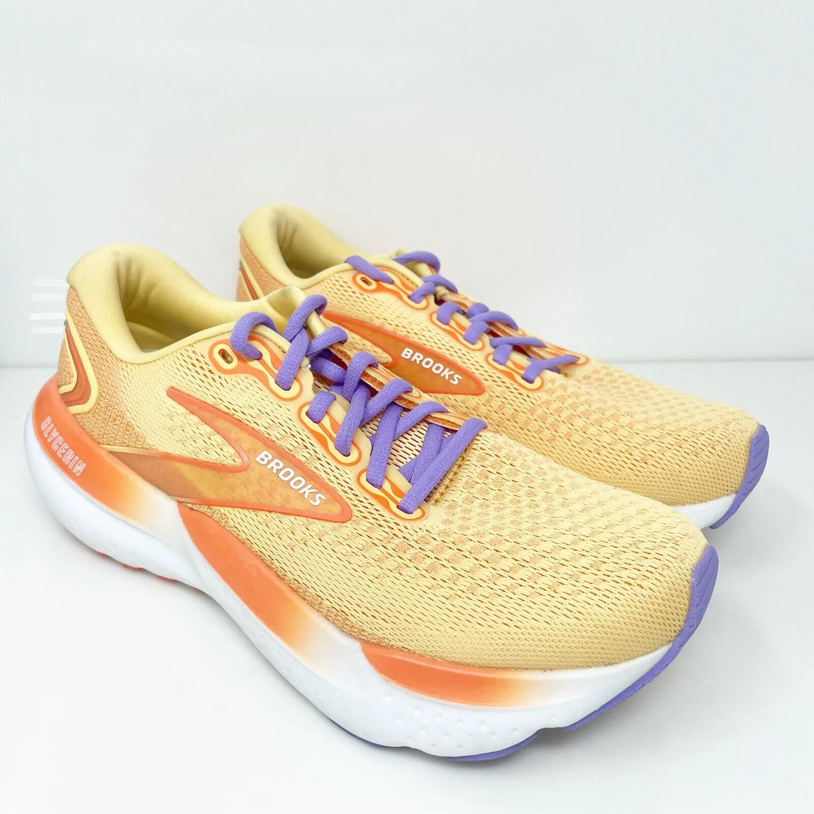 Brooks Womens Glycerin 21 1204081B894 Orange Running Shoes Sneakers Size 8 B