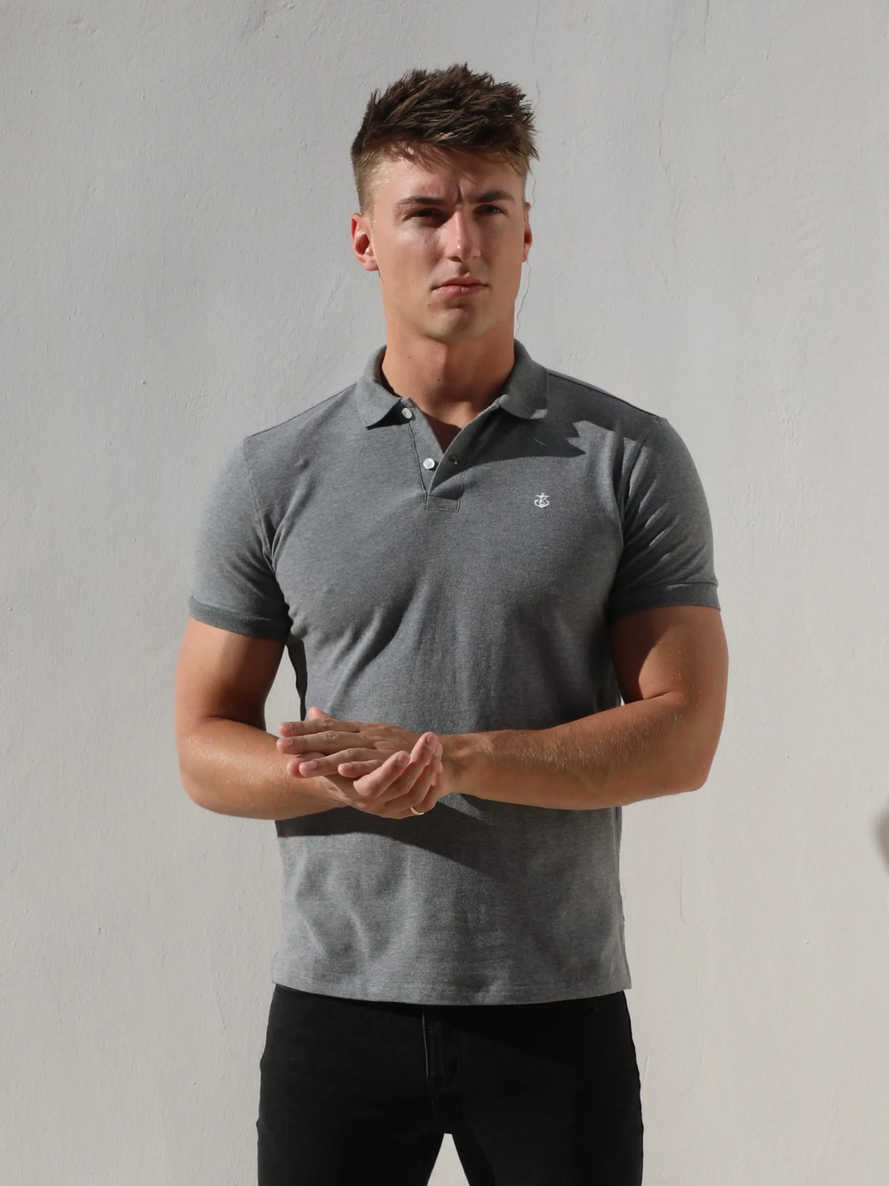 Burton Marl Polo Shirt - Grey