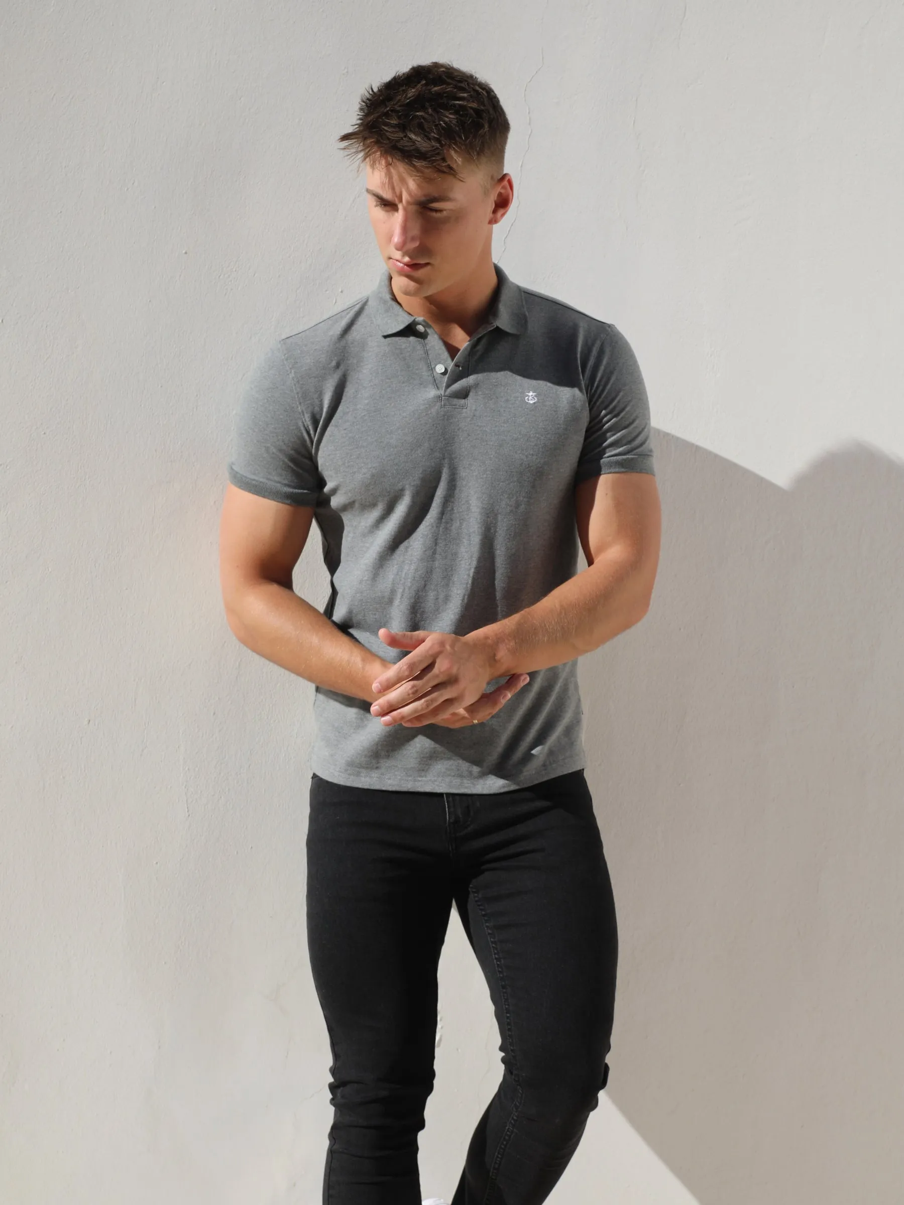 Burton Marl Polo Shirt - Grey