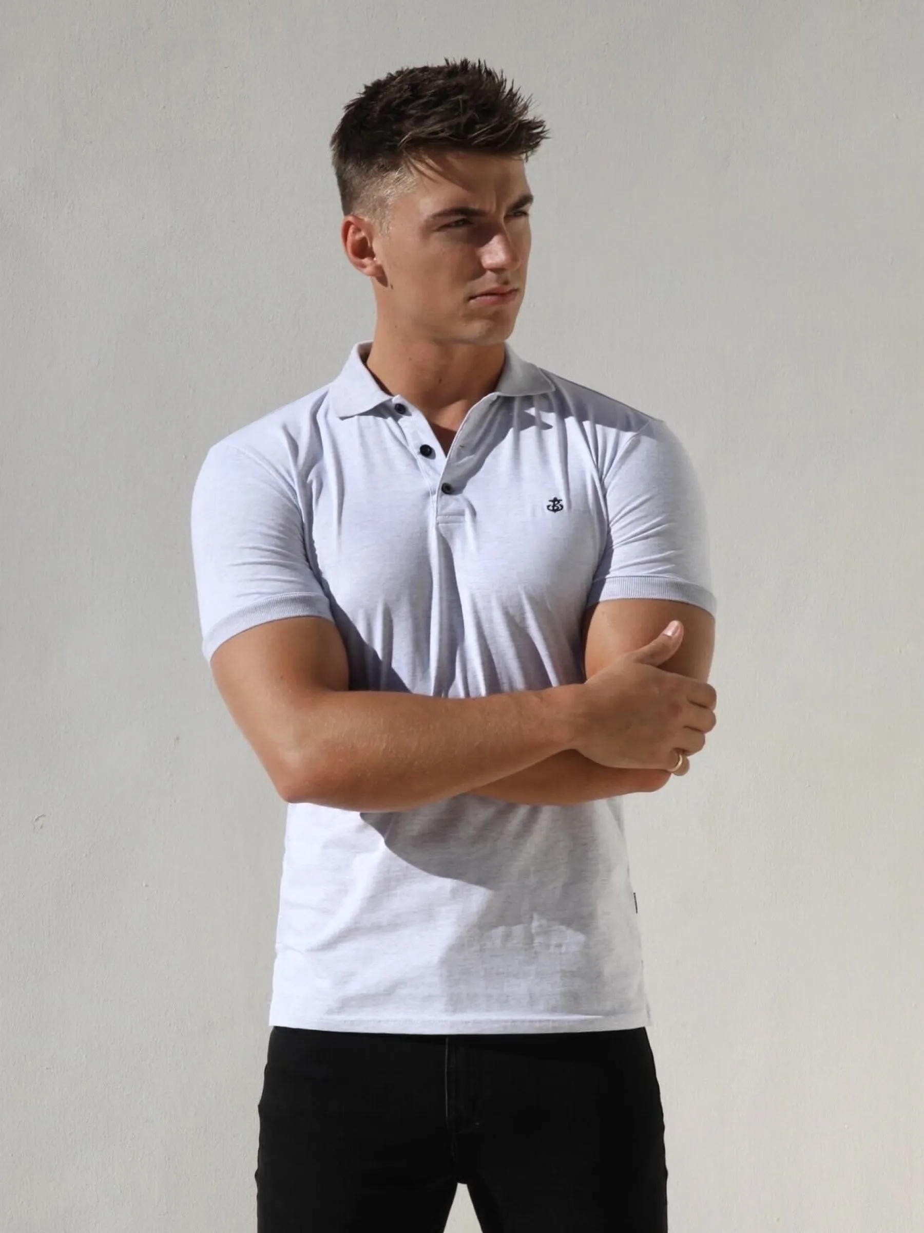 Burton Marl Polo Shirt - Marl White