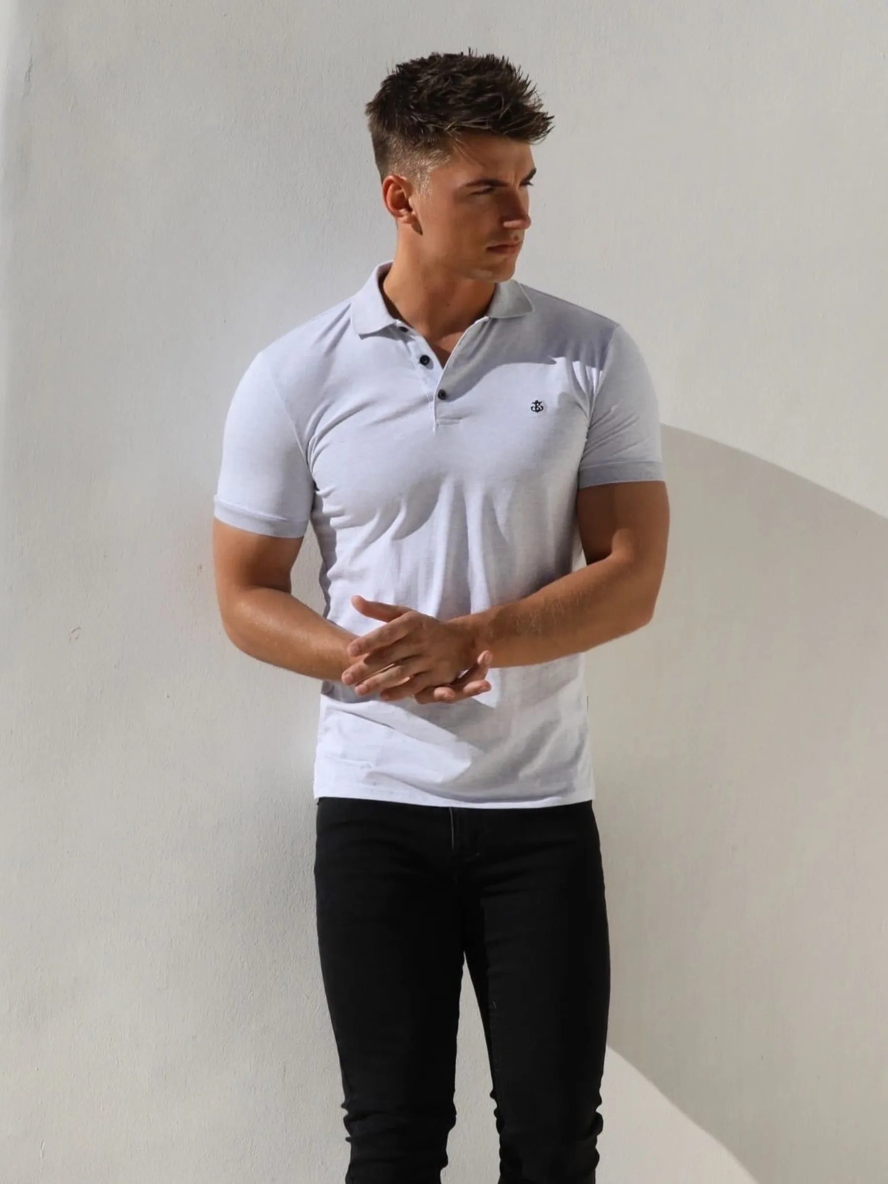 Burton Marl Polo Shirt - Marl White