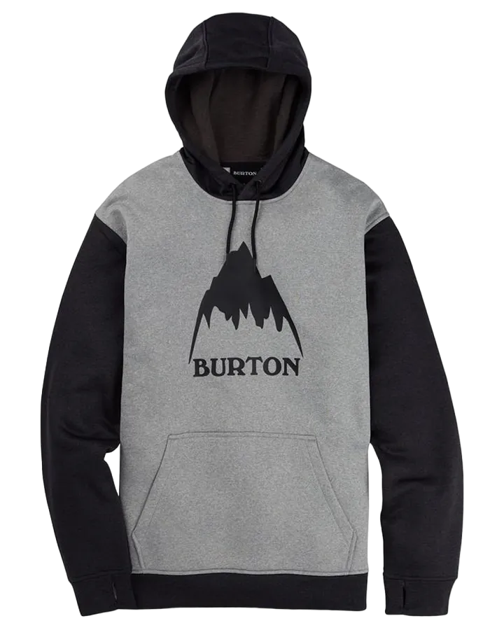 Burton Men's Oak Pullover Hoodie - Gray Heather/True Black