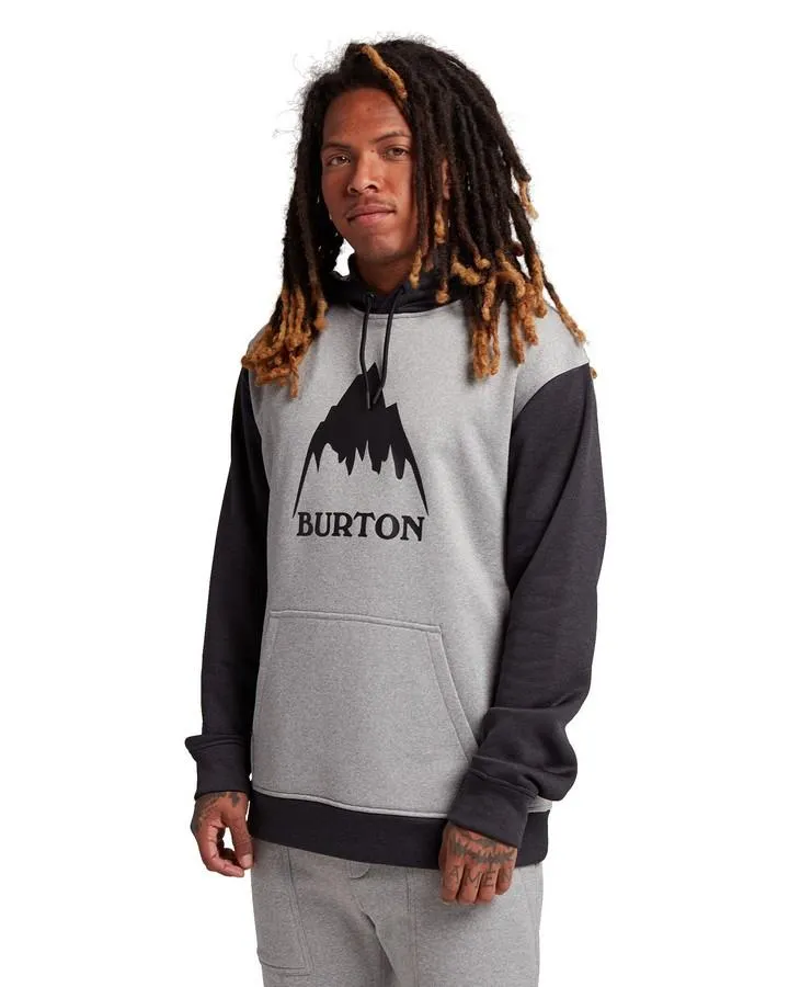 Burton Men's Oak Pullover Hoodie - Gray Heather/True Black