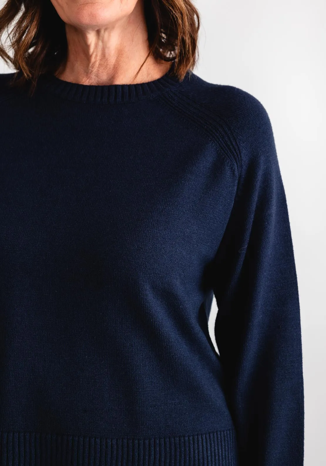 b.young Ribbed Trim Sweater, Navy