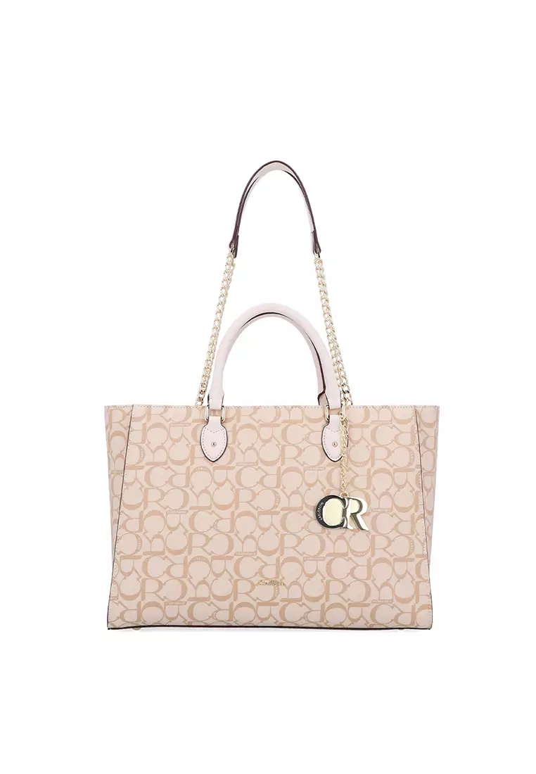 Carlo Rino Medium Beige Carlo GEO Tote Bag