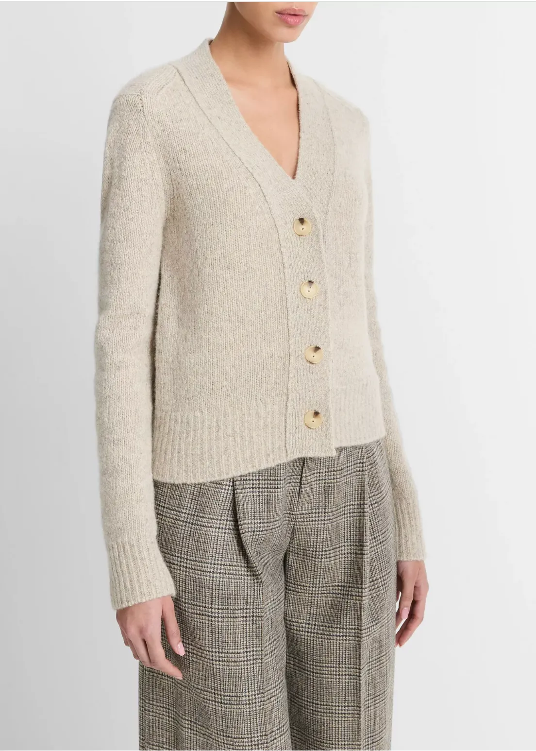 Cashmere Donegal Cardigan - Biscuit