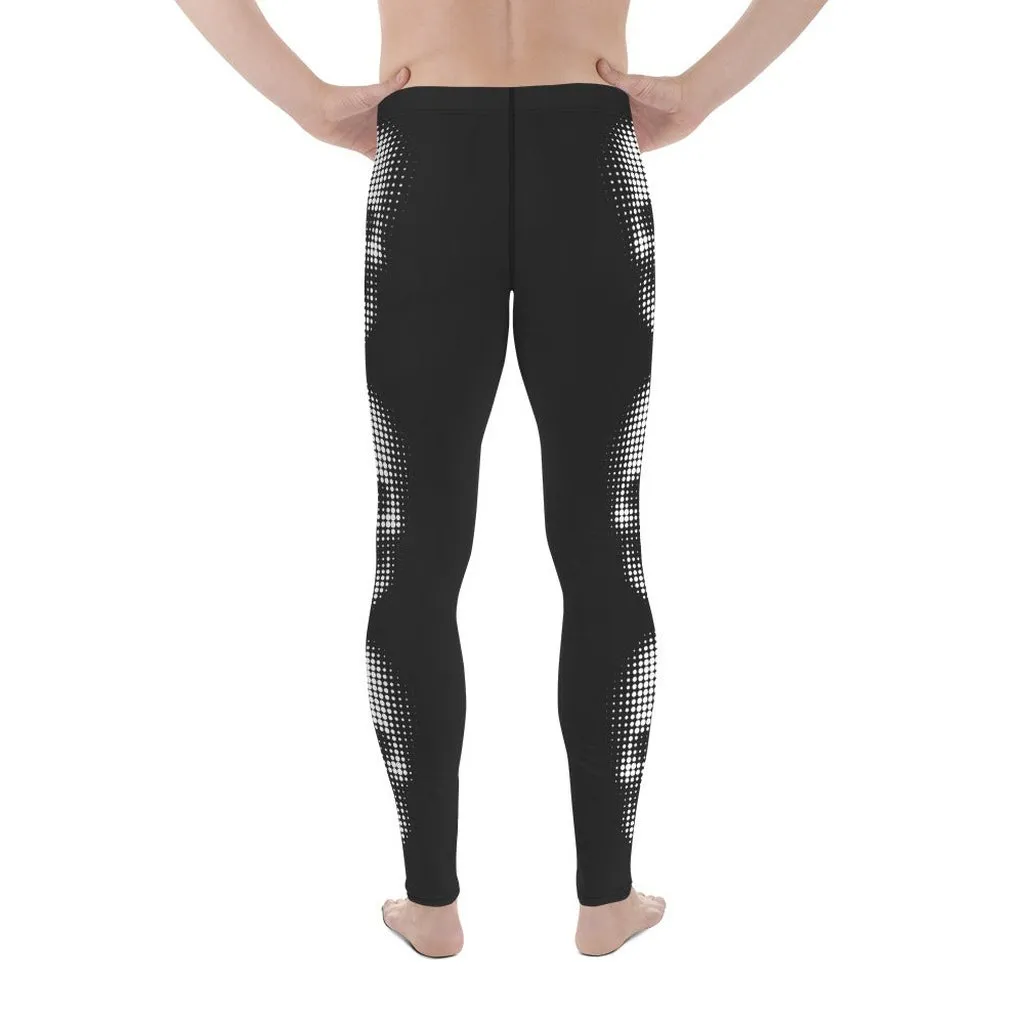 Charcoal Halftone Skull Men's Leggings