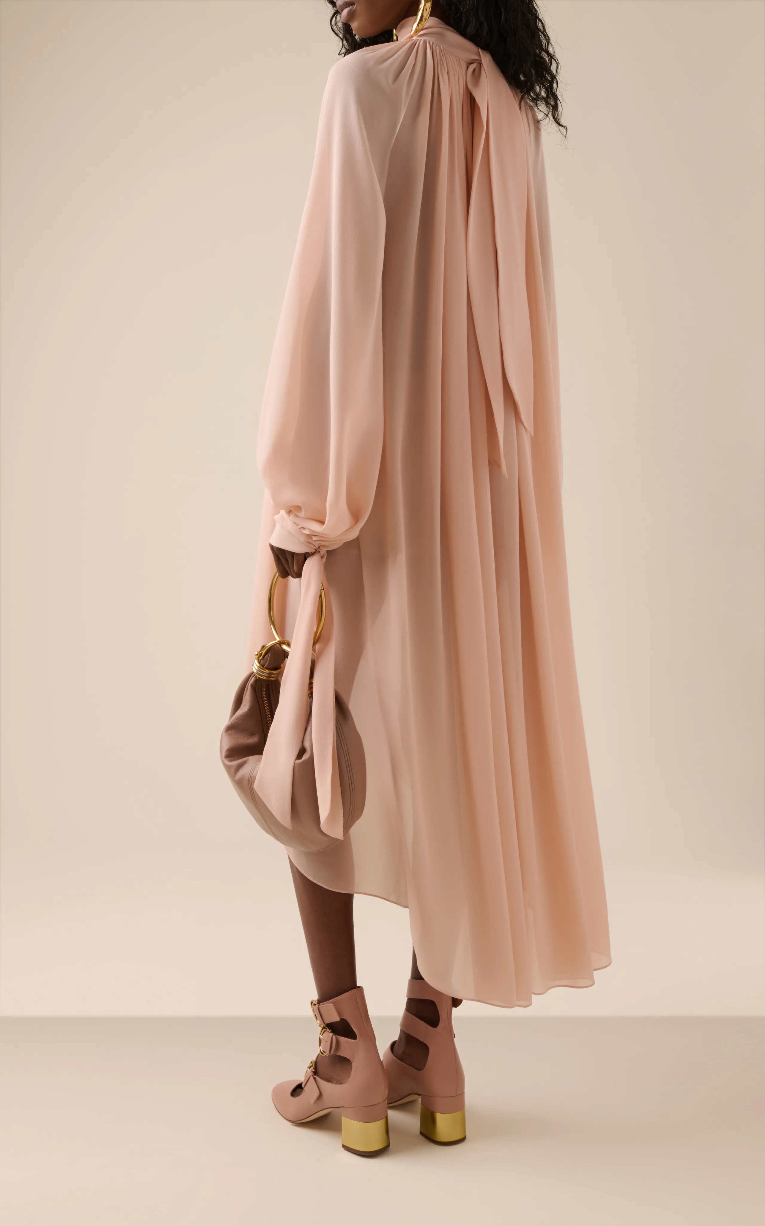 Chloé Silk-Georgette Mini Tunic Dress