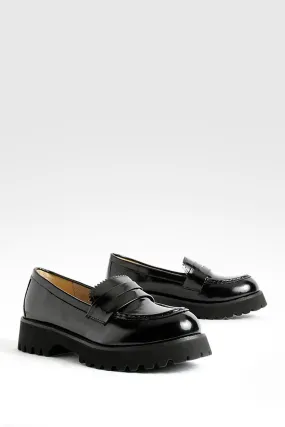 Chunky Sole Patent Loafers