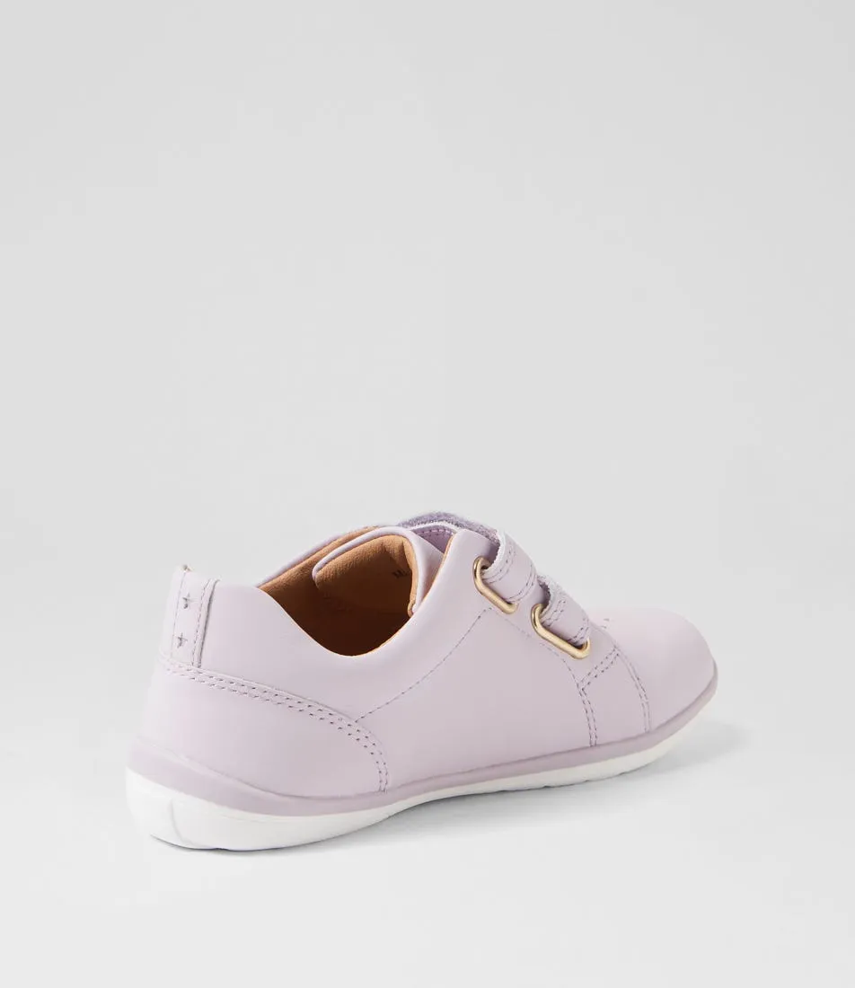 CLARKS Macy Tot Lilac Leather Sneakers
