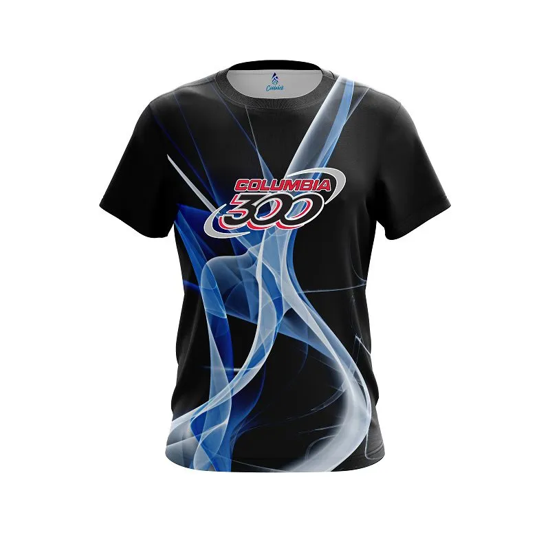 Columbia 300 Smokey Blue Wave CoolWick Bowling Jersey