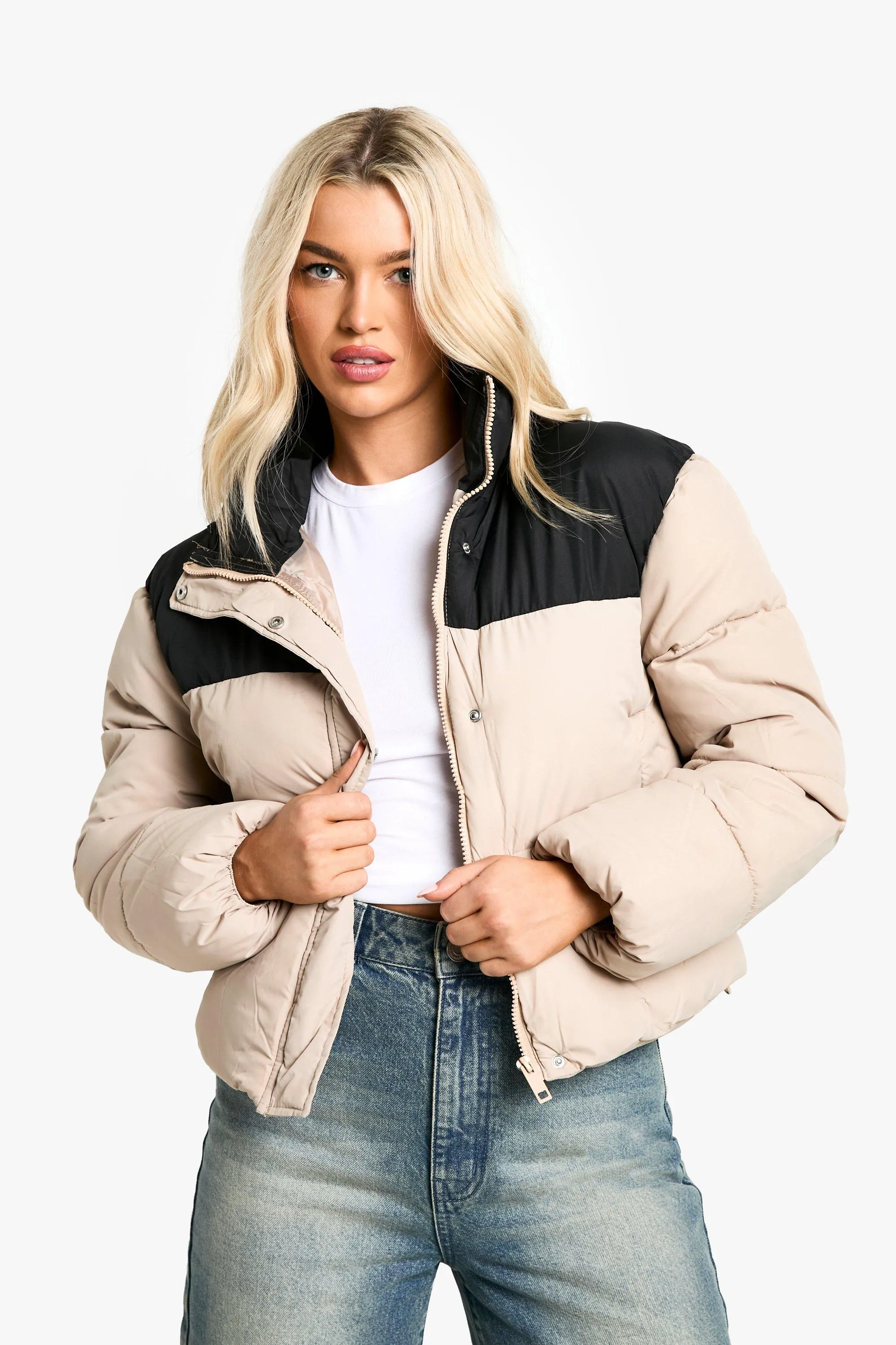 Contrast Puffer Jacket