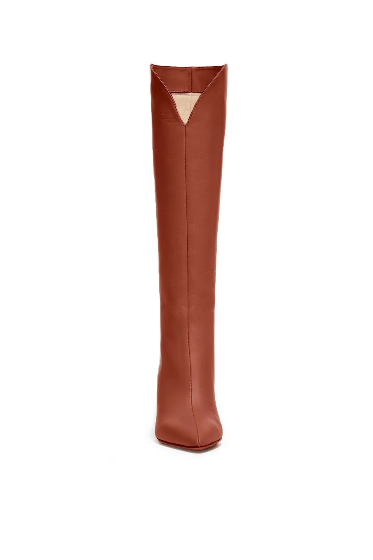 Cora High Knee Boot in Cognac Leather