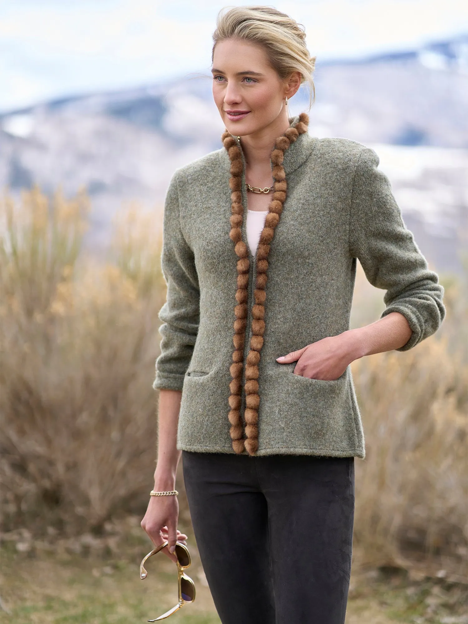 Cosima Mink Soft Wool Cardigan