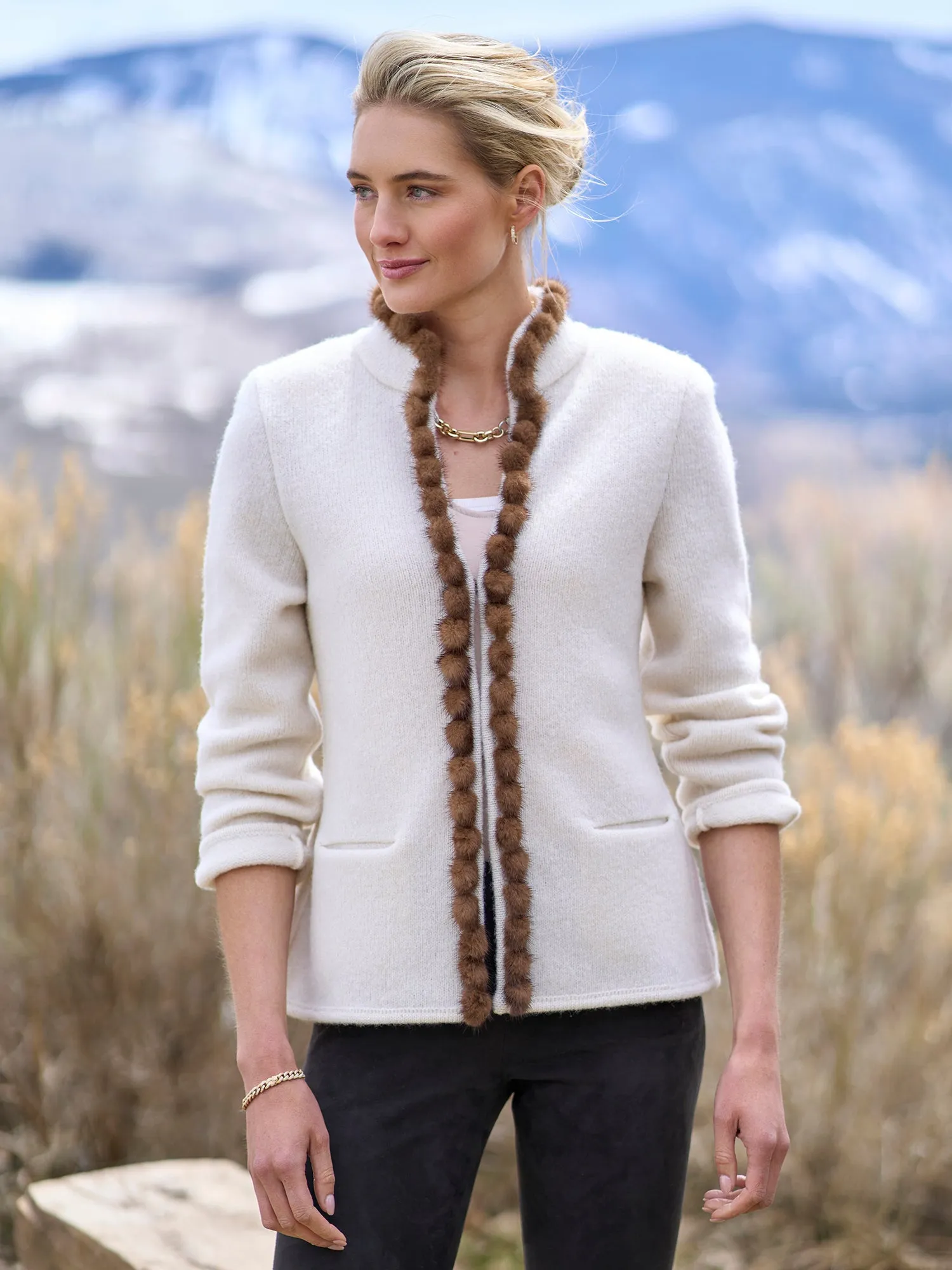 Cosima Mink Soft Wool Cardigan