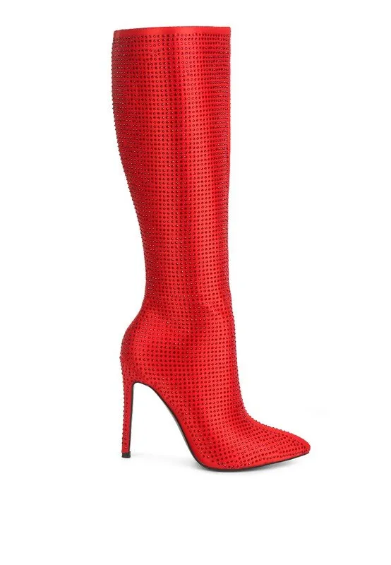 Diamante High Heeled Boot