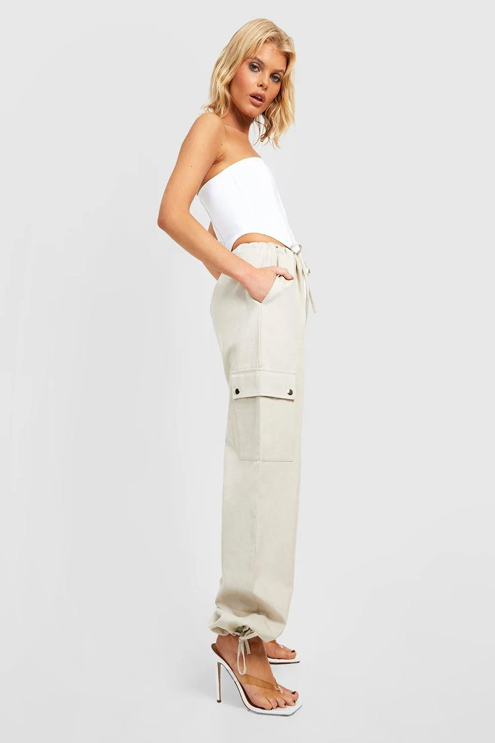 Drawcord Baggy Cargo Pants