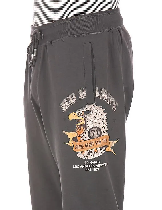 Ed Hardy Brand Print Slim Fit Joggers