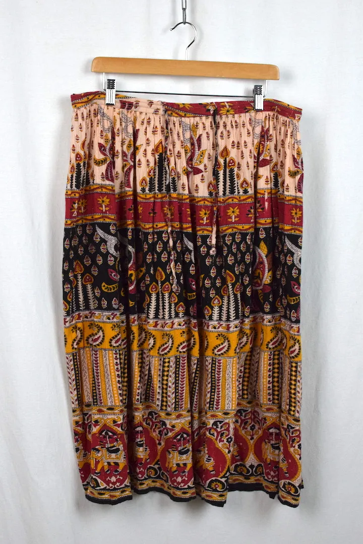 Elephant Print Floral Skirt