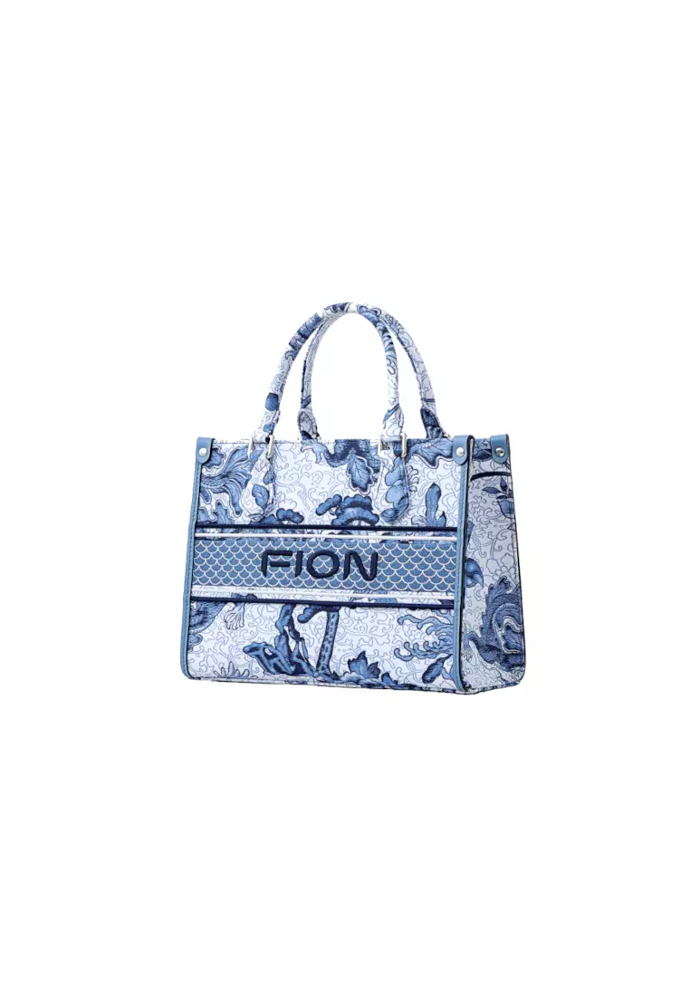 FION Dragon Medium Jacquard Tote Bag