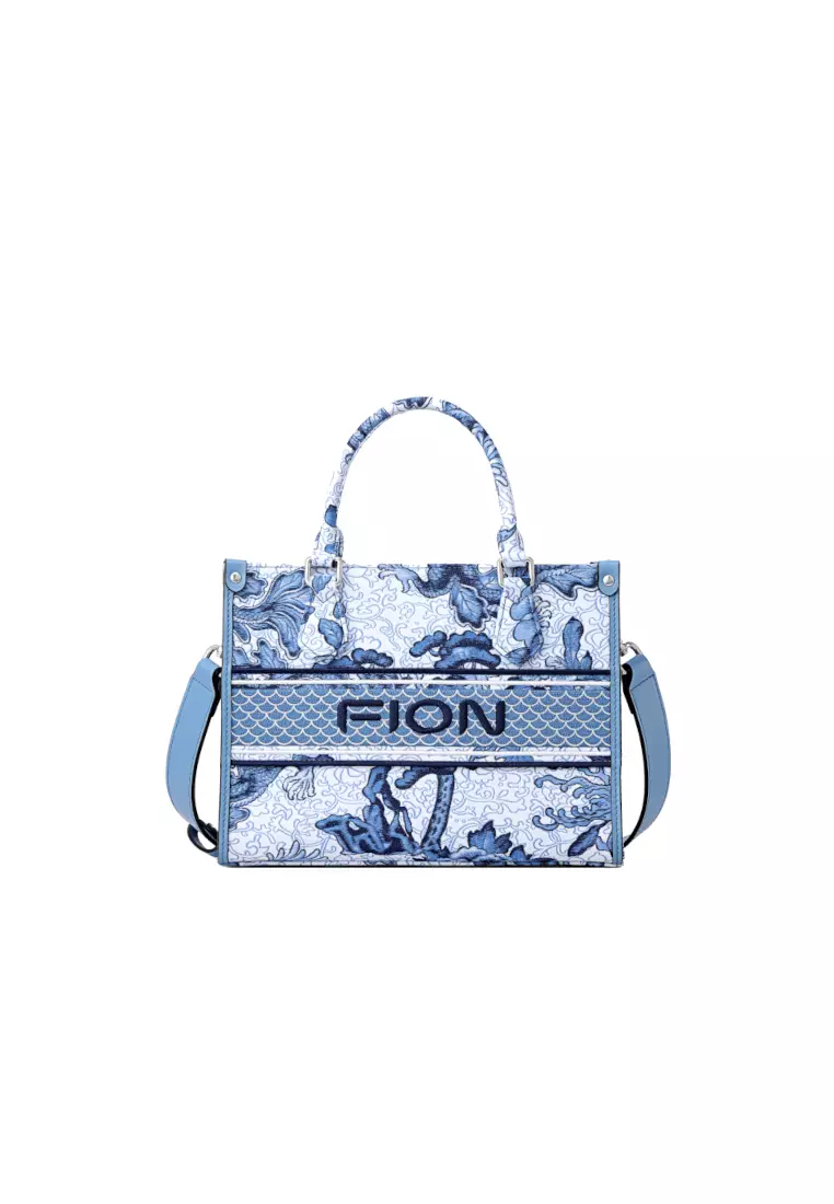 FION Dragon Medium Jacquard Tote Bag