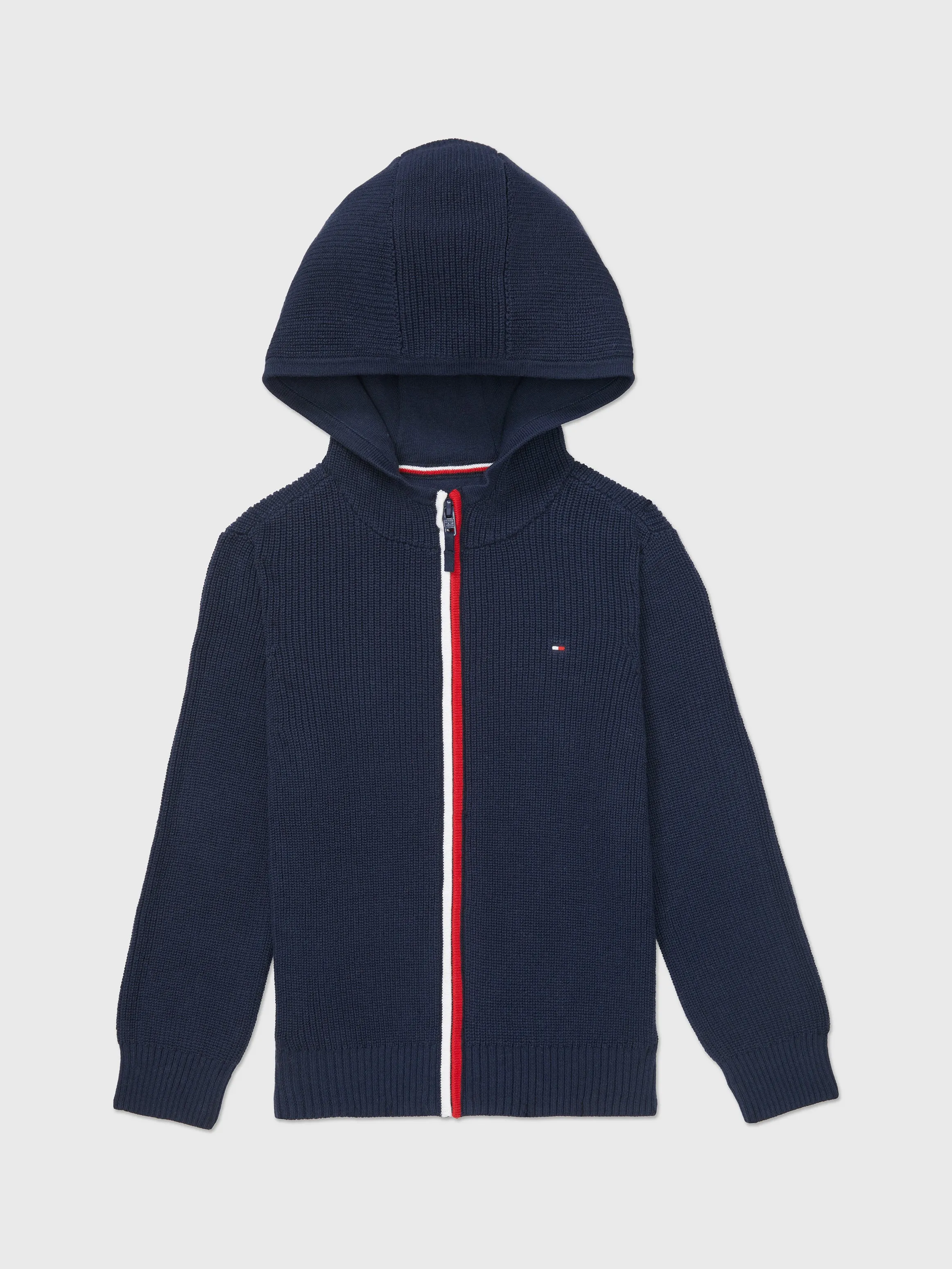 Flag Zip Hooded Cardigan (Kids) - Cobalt Saphire