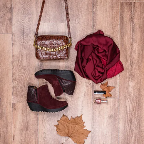 Fly London Yamy Wide Ankle Boot - Wine