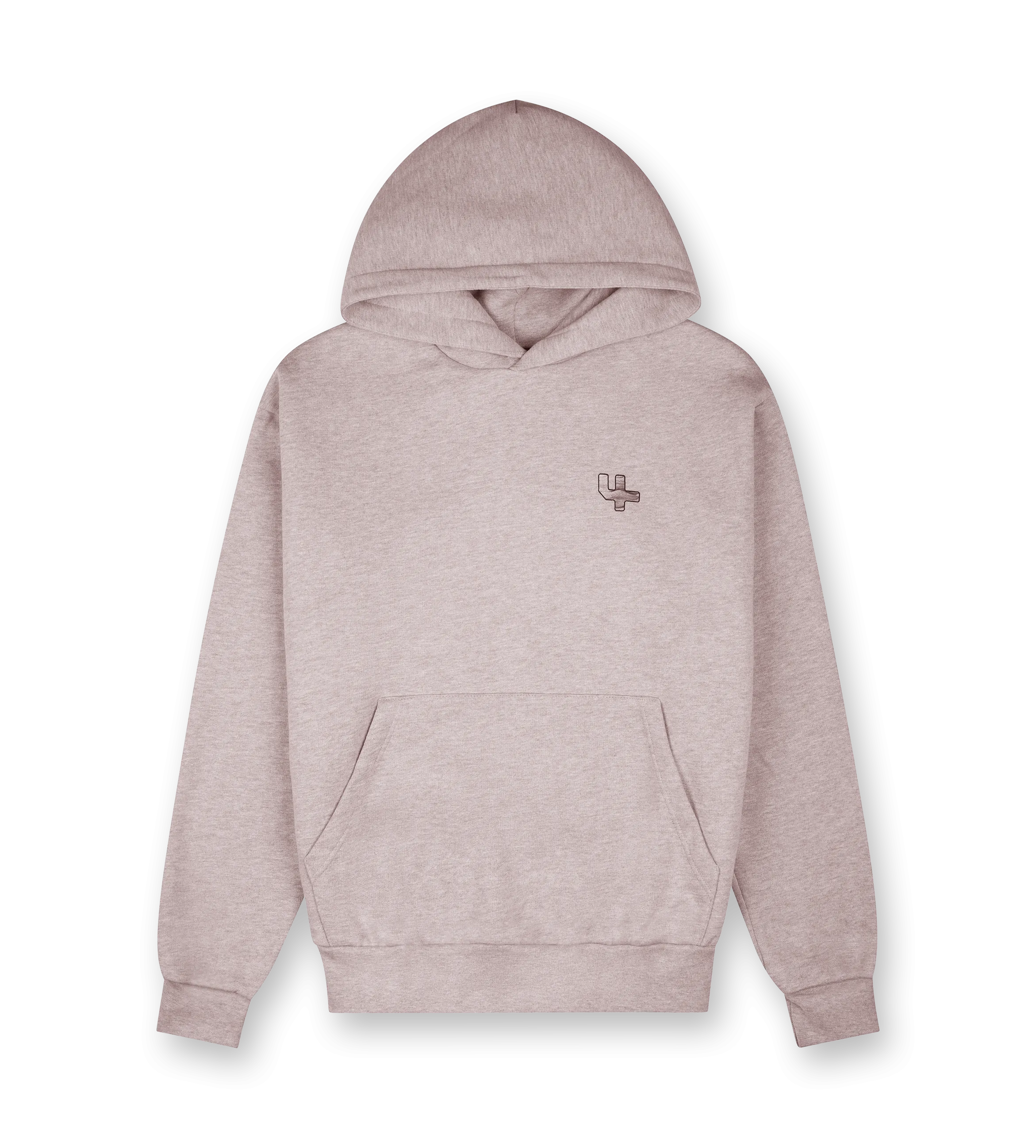 FOUR    Outline Logo Hoodie Sand Melange