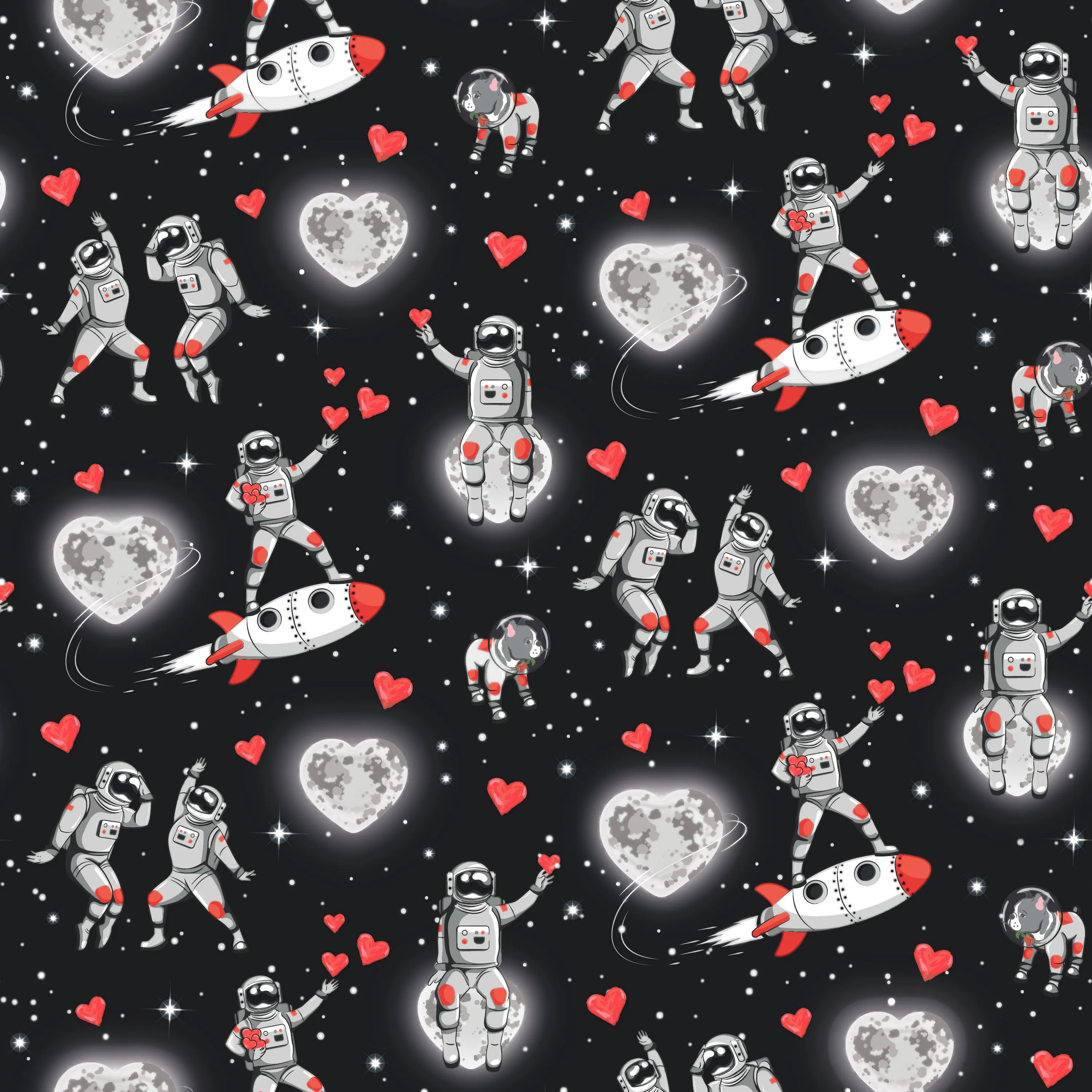 Free Birdees Crib Sheet - Space Hearts