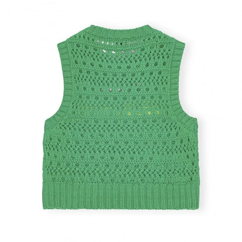 GANNI Cotton Rope Short Vest (Juniper)